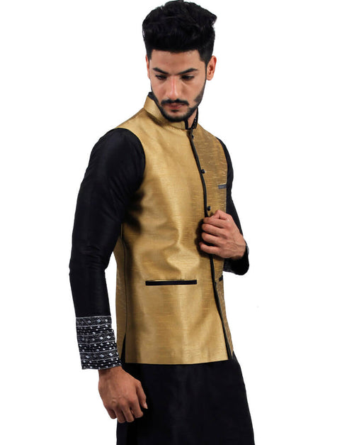 Darkgoldenrod Jacket Art Silk NA Closure View