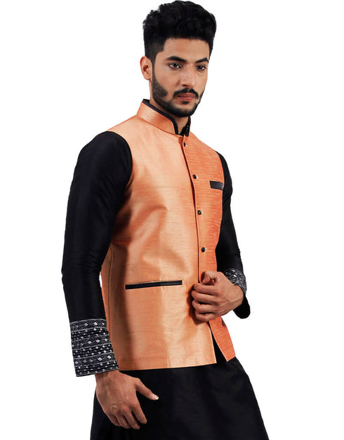 Salmon Jacket Art Silk NA Closure View