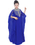 Trendy Royal Blue Georgette Hand Zari Embroidery Farasha