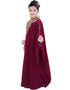 Muslim Maroon Georgette Hand Zari Embroidery Farasha