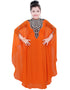 Arabic Orange Georgette Hand Zari Embroidery Farasha