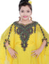 Muslimah Yellow Georgette Hand Zari Embroidery Farasha