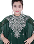 Chic Dark Green Georgette Hand Zari Embroidery Farasha