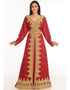 Dubai Maroon Georgette Hand Zari Embroidery Bridal Kaftan