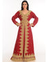 Dubai Maroon Georgette Hand Zari Embroidery Bridal Kaftan