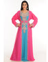 Modest Multicolor Georgette Hand Zari Embroidery Kaftan