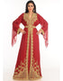 Trendy Maroon Georgette Hand Zari Embroidery Kaftan