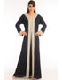 Modest Black Georgette Hand Zari Embroidery Kaftan