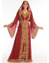 Muslim Maroon Georgette Hand Zari Embroidery Bridal Kaftan