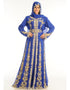Modest Royal Blue Georgette Hand Zari Embroidery Bridal Kaftan