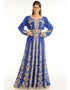 Modest Royal Blue Georgette Hand Zari Embroidery Bridal Kaftan