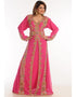 Arabic Red Georgette Hand Zari Embroidery Bridal Kaftan