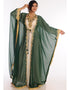 Chic Multicolor Georgette Hand Zari Embroidery Kaftan