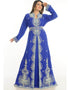 Women Royal Blue Georgette Hand Zari Embroidery Kaftan