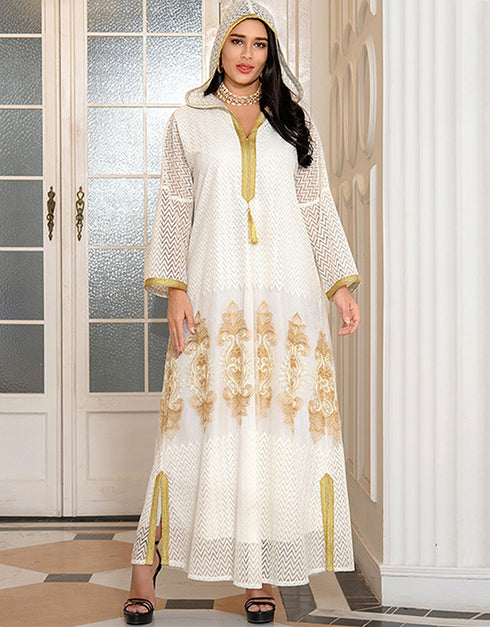 Embroidered Arabic Dress Caftan Party Evening Abaya