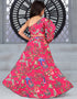 all season designer digital print work chinon sequins crochet pink kids lehenga choli chinon sequins crochet na pink uf-yaana101 Side View
