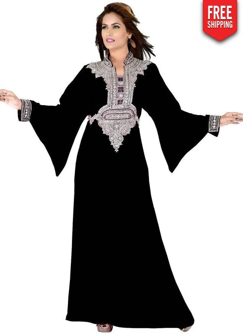 Carmine Fancy Bell Sleeve Slim Fit Kaftan