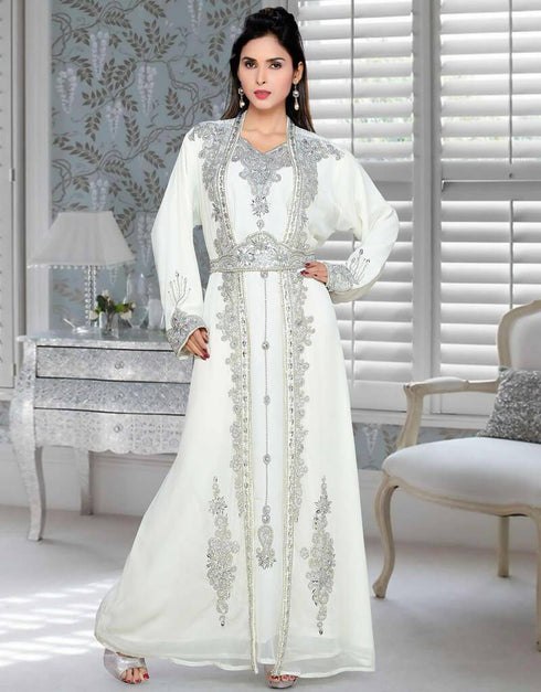 Effective Embroidered Full Length Kaftan Dress