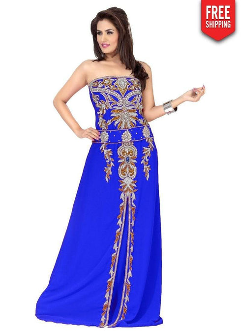 Engaging Faux Georgette Evening Gown