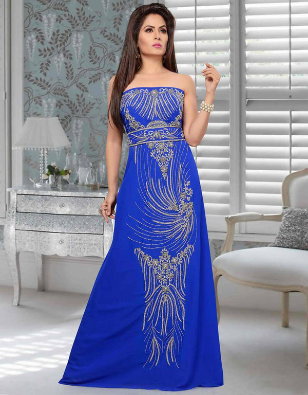 Fustan Beautiful Siver Embroidery With Waist Belt
