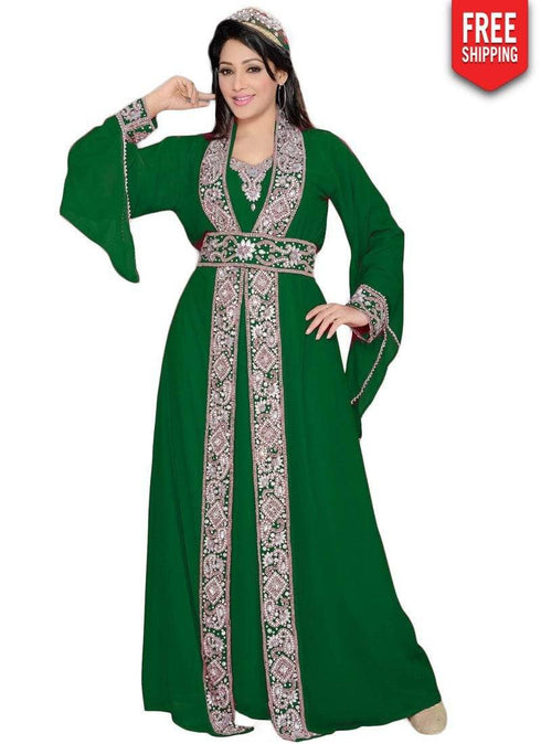 Jacket Style Party Wear Bell Sleeve Kaftan