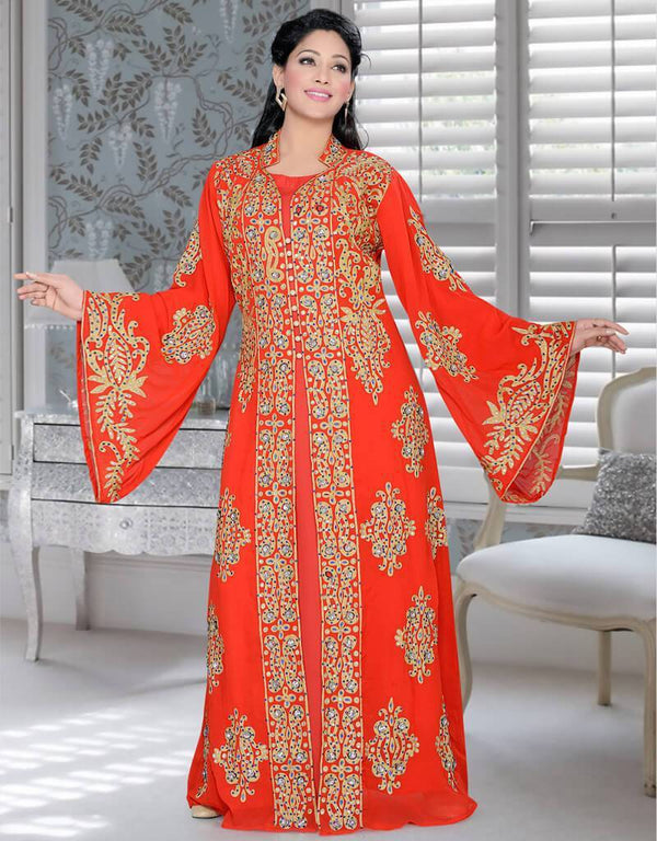 Jacket Style Party Wear Bell Sleeve Kaftan