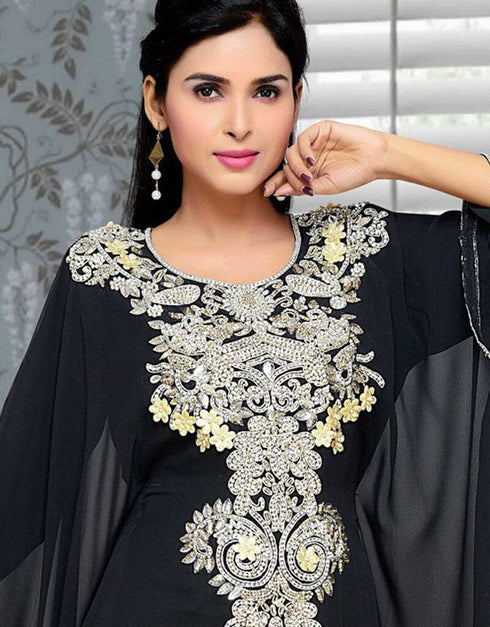 Kaftan With Long Yoke Embroidery