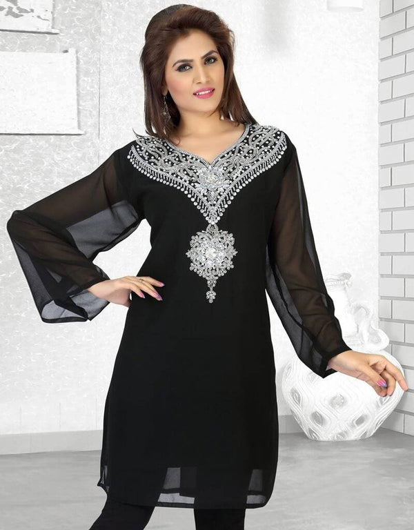 Lush Faux Georgette Modern Short Caftan