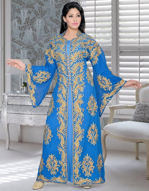 Overall Work Jacket Style Wear Golden embroiderd kaftan