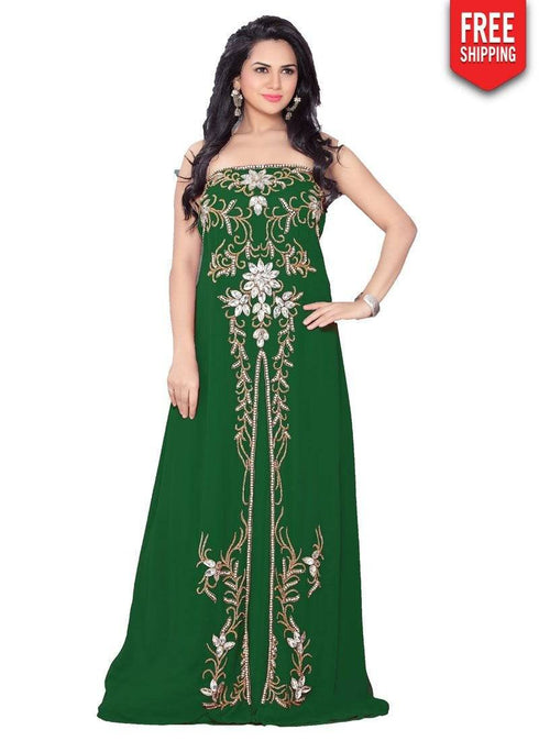 Party Wear Gold Hand Work Fusant