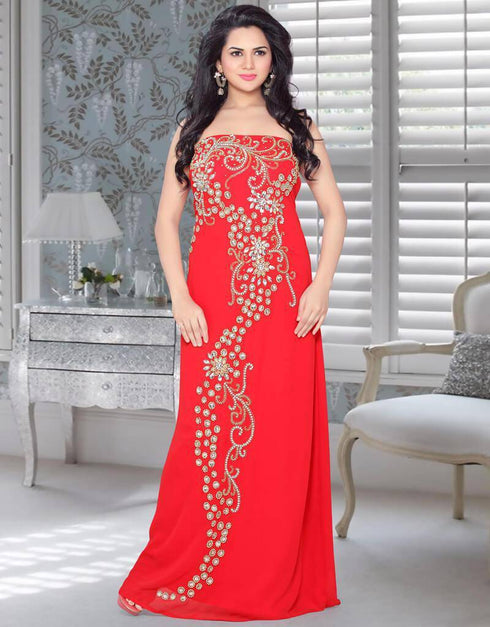 Party Wear Gold Hand Work Fusant