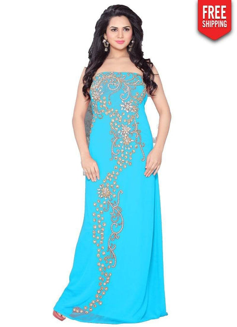 Party Wear Gold Hand Work Fusant