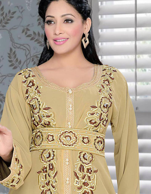 Two Piece Jacket Style Kaftan With Light embroidery