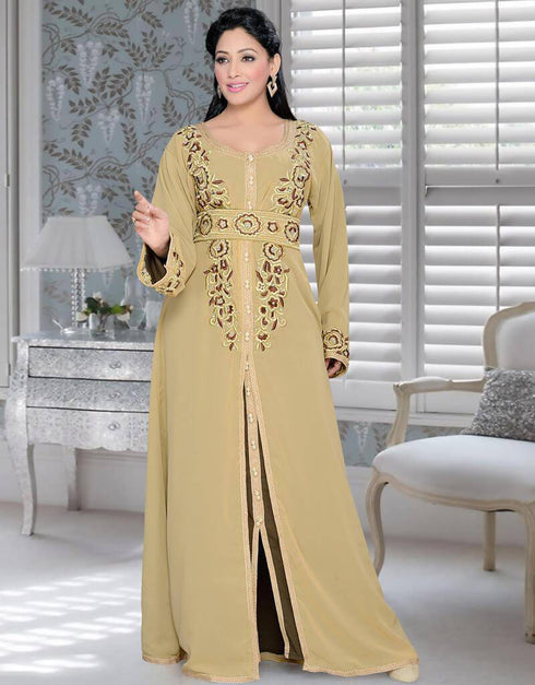 Two Piece Jacket Style Kaftan With Light embroidery