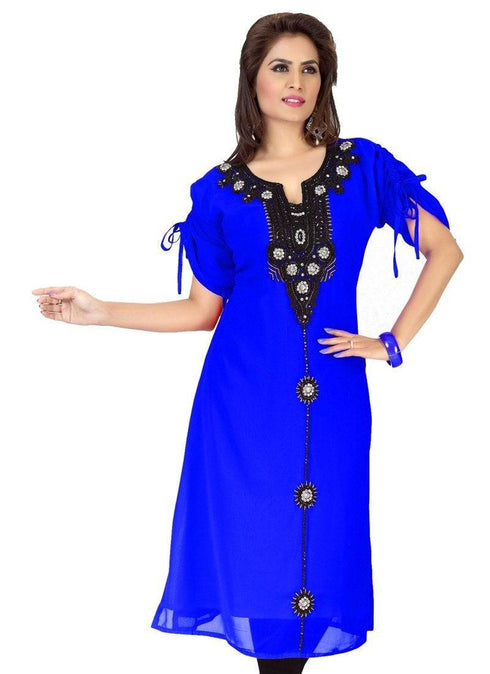Unique Faux Georgette Short Kaftan