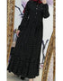 Plus Size Polka Dot Hijabi Abaya