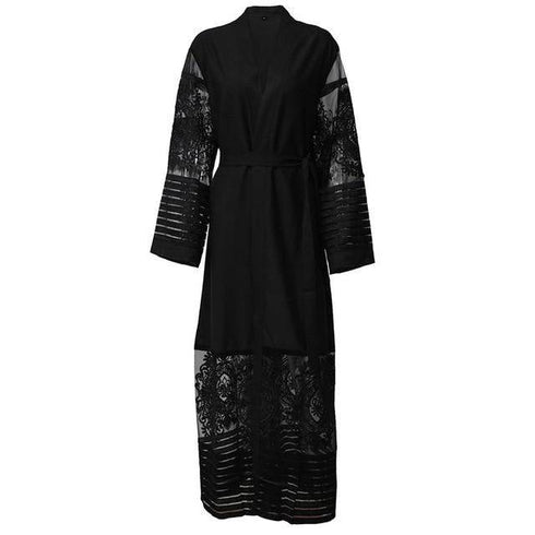 Women Long Chiffon Lace Cardigan Kimonos