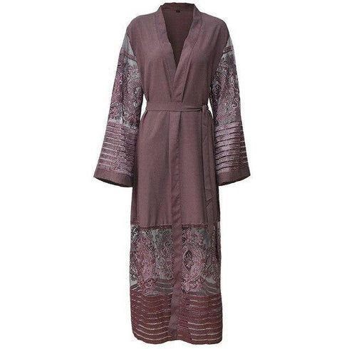 Women Long Chiffon Lace Cardigan Kimonos
