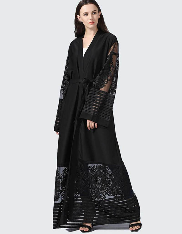 Women Long Chiffon Lace Cardigan Kimonos