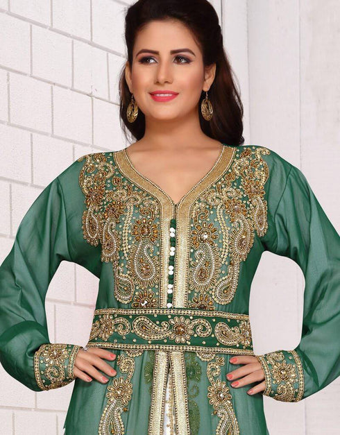 Designer wedding abaya with allover work