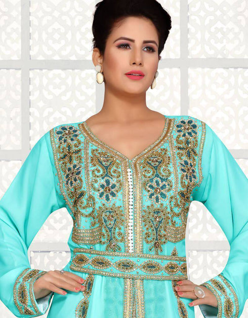 Flower design moroccan caftan