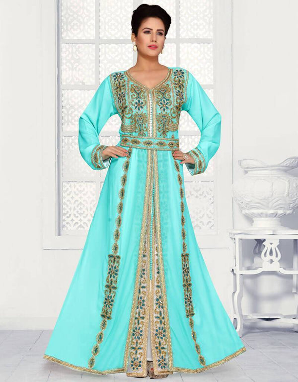 Flower design moroccan caftan