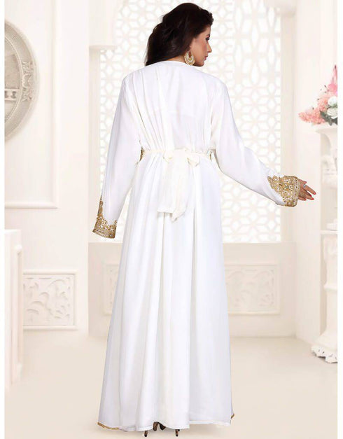 Gold beaded full sleeve morocan caftan