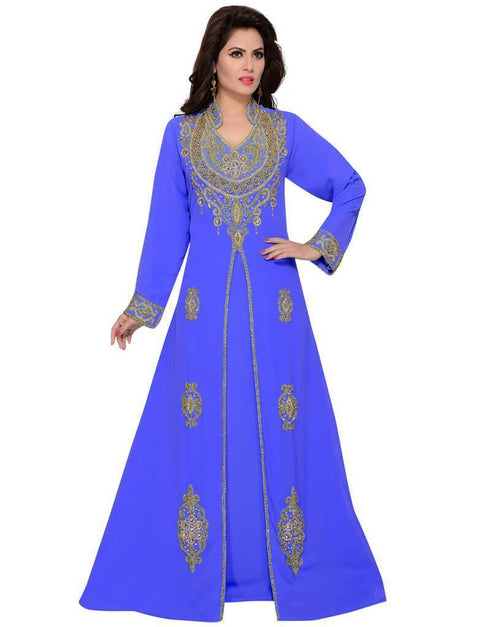 Heavy embroidered A-line dubai kaftan