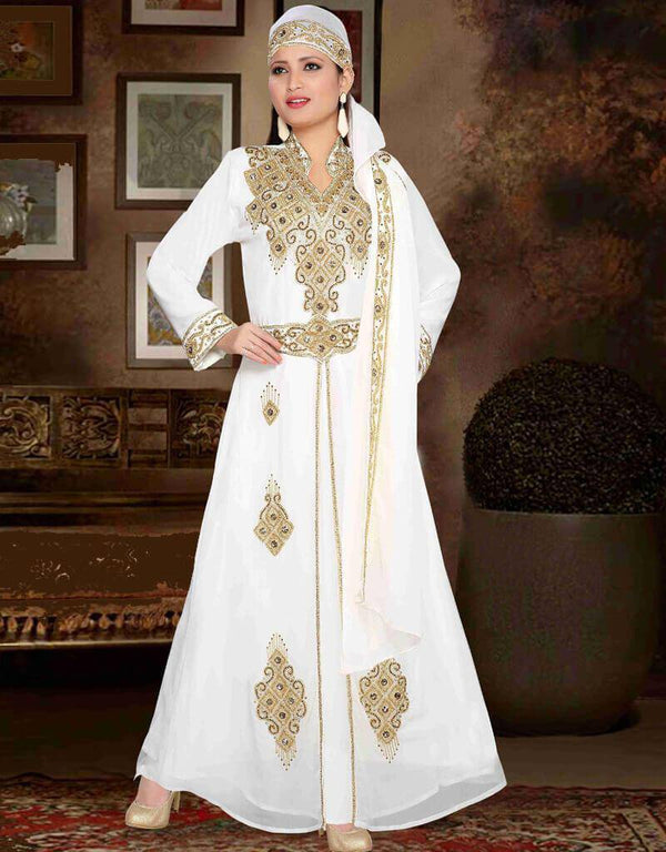 Stand Collar caftan with golden work