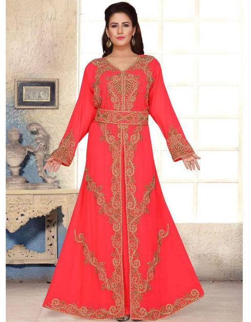 V Neckline Moroccan style kaftan