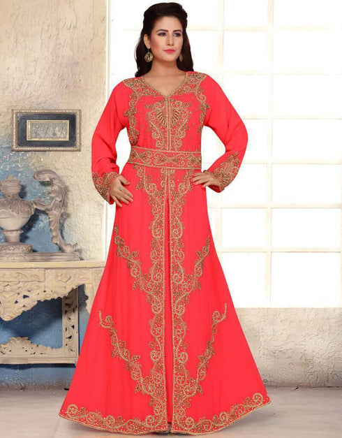 V Neckline Moroccan style kaftan