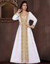 Wedding abaya gold beaded floor length