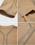 Men's Solid Button Thobe with Middle Shirt and Stand Collar