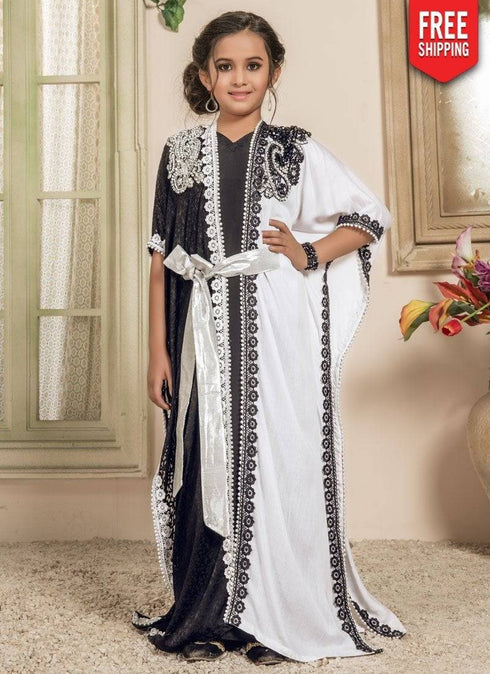 Jacket Style Moroccan Kids Party Wear Kaftan